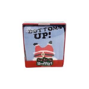 Socking Stuffers Socks Bottoms Up Santa Novelty Crew Size 10-13 New